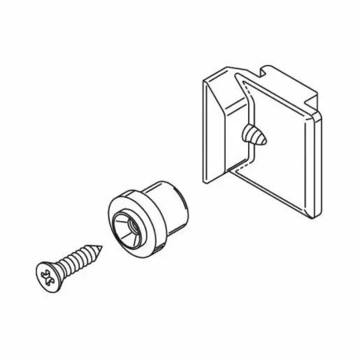 [006034] Giesse 0133000001 Incontro e perno per Chiusura Supplementare Dimensione 24x24x8,5mm Materiale Alluminio Finitura Silver