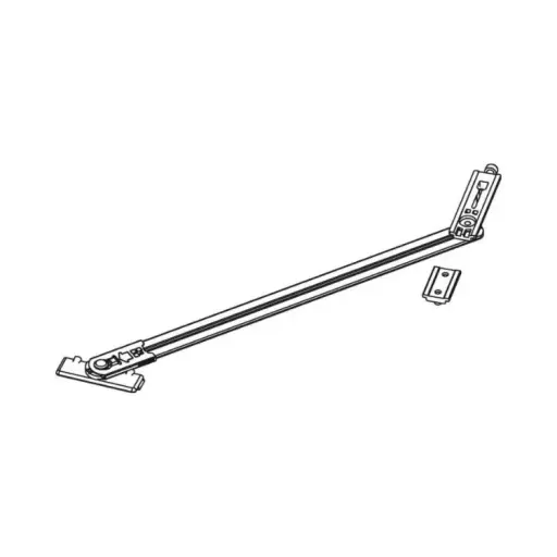 [006049] Giesse 02030000K Braccio Limitatore Friz per Finestra Anta Ribalta Profilo CU Lunghezza Asta 300mm Alluminio e Zama Finitura Silver