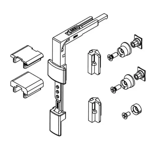 [006096] Giesse 04648000K Chiusura Supplementare Angolare per Braccio Anta Ribalta Profilo Erre 40 Materiale Acciaio e Zama Finitura Silver