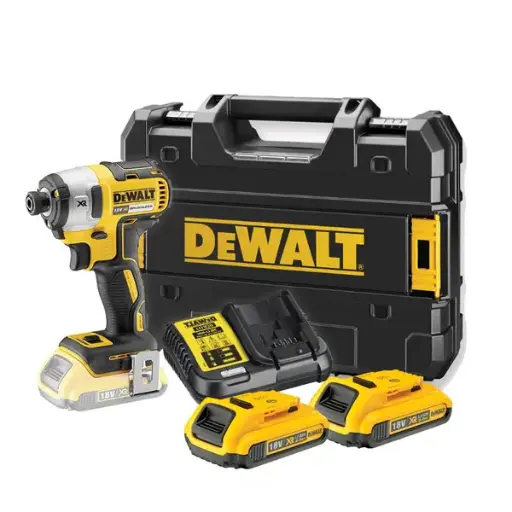 [064255] DeWalt DCF887D2-QW Avvitatore Impulsi 1/4" 18V Con 2 Batterie 2Ah + Caricabatterie + Valigia T-Stak
