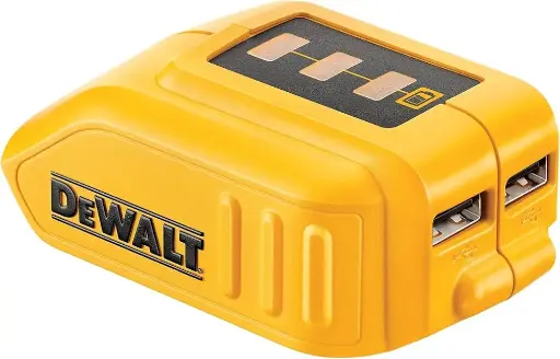 [065363] DeWalt DCB090-XJ Adattatore per Batteria USB 2 Uscite 18V Li-Ion