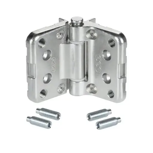 [065990] AGB A494030604 Cerniera MAXI per Finestre a 3 e 4 Ante Simmetrica Altezza 60mm Larghezza 84mm Completa di 4 Spine Fissaggio Zama Finitura Zinco