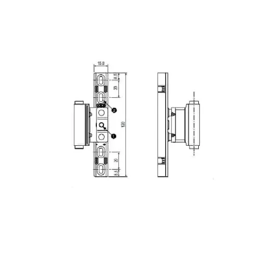 [066109] AGB A511113602 Centrale Regolabile Portante Artech ad Applicare Regolabile per Arco Battuta 20mm Interasse 13mm