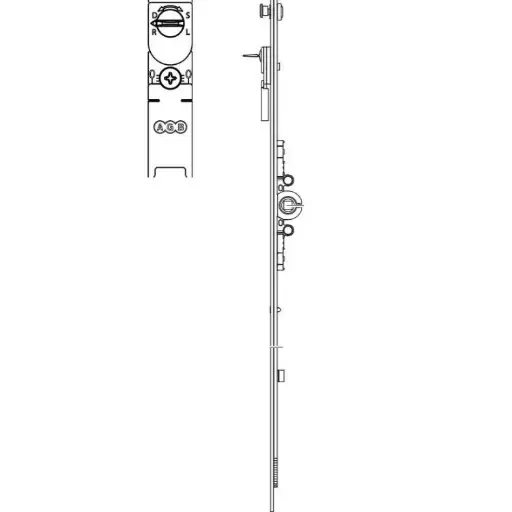 [066156] AGB A501221508 Cremonese Artech per Finestra e Portafinestra Anta Ribalta Entrata 15mm Altezza 1794-2110mm Maniglia 1050mm