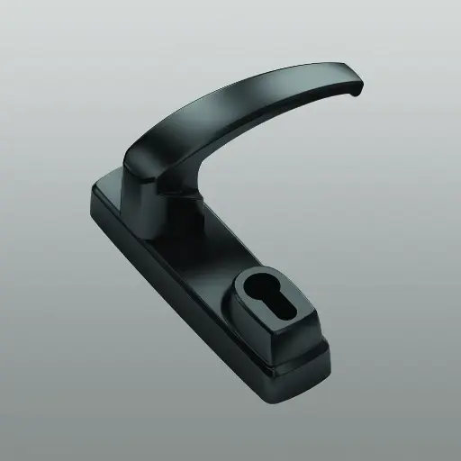 [066958] Savio 6010.876 Comando Esterno Maniglia in Folle per Antipanico Brunelleschi e Juvarra con Foro cilindro di Sicurezza Finitura Nero Antibatterico