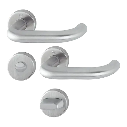 [067235] Hoppe 3290154 Grt. con rosetta Paris E138Z/42K/42KS F69 acciaio inox satinato 
