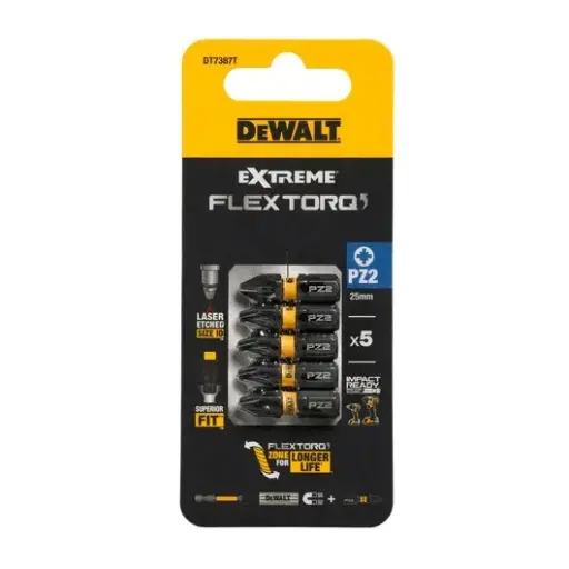 [067902] DeWalt DT7387T-QZ Blister 5 Inserti Impact Torsion Pozidriv PZ2 da 25mm 