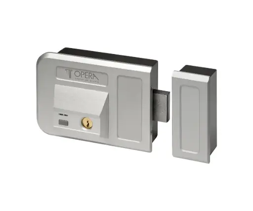 [068695] Opera 28003.2 Elettroserratura Gate Lock Applicare con Pulsante e Cilindro Interno Mano Sinistra