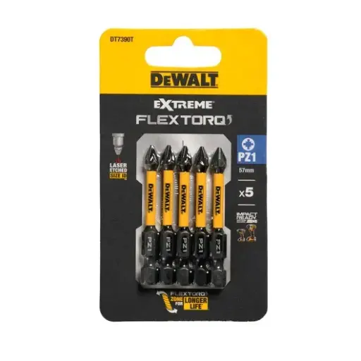 [068874] DeWalt DT7390T-QZ Blister 5 Inserti Impact Torsion Pozidriv PZ1 da 57mm