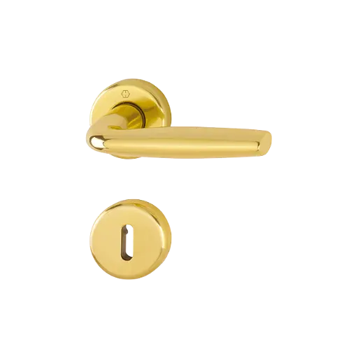 [069134] Hoppe 10711041 Grt. con rosetta Milos 1617/17K/17KS F271 alluminio colore oro lucido 