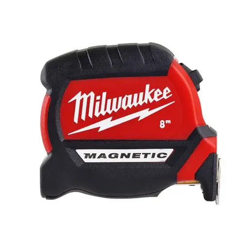 [069598] Milwaukee 4932464600 Flessometro Metro Magnetico Serie Premium 8 Metri Larghezza 27mm