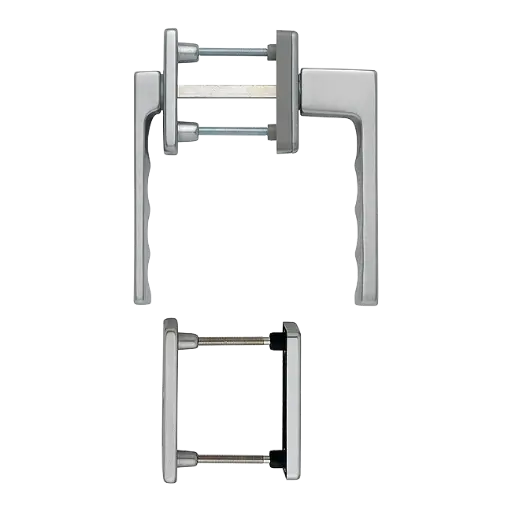 [070468] Hoppe 3938011 Set per porta balcone Toulon 0737KH/51N/U34/0737/51NS/51PNS F9 alluminio aspetto titanio 