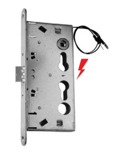 [070515] Iseo 214910654..D Serratura Elettrica DIN Destra Scrocco Rovesciato E65 da Incasso a Cilindro Europeo per Porta Antipanico Frontale 24x3 Acciaio Zincato