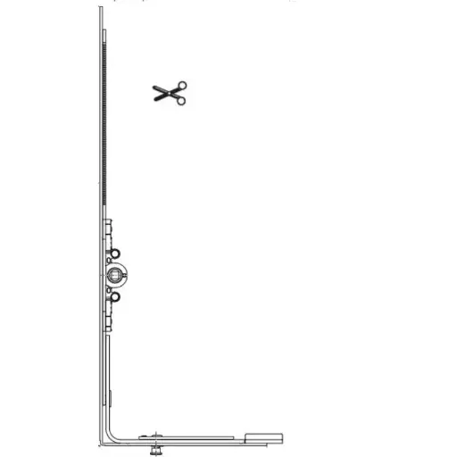 [072434] AGB A501221531 Cremonese Artech per Finestra Anta Ribalta Monofungo Entrata 15mm Altezza 369-620mm Maniglia 170mm