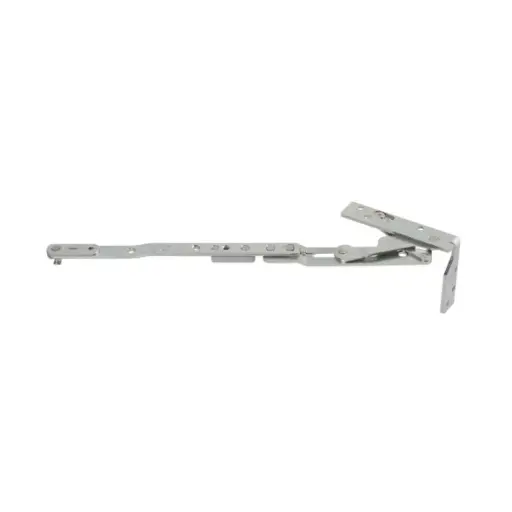 [073964] AGB A529110101 Forbice Artech Plana per Serramento in Alluminio o Legno Destra Larghezza 345-804mm Aria 12mm Interasse 9mm Sede 24mm Acciaio Finitura Argento
