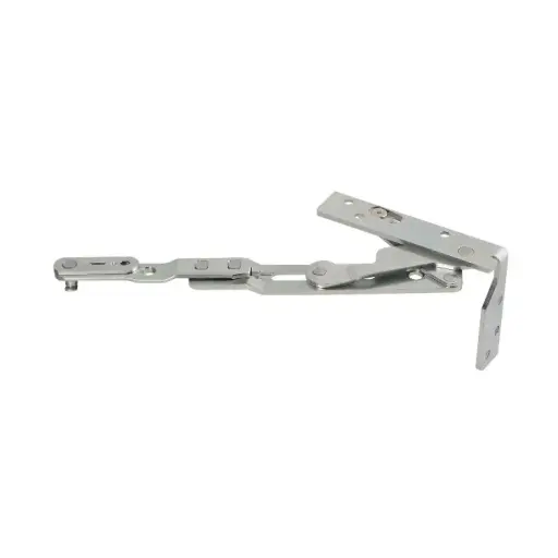 [073969] AGB A529210101 Articolazione Superiore Artech Plana per Serramento Alluminio Legno Destro Aria 12mm Interasse 9mm Base 24mm Acciaio Finitura Argento