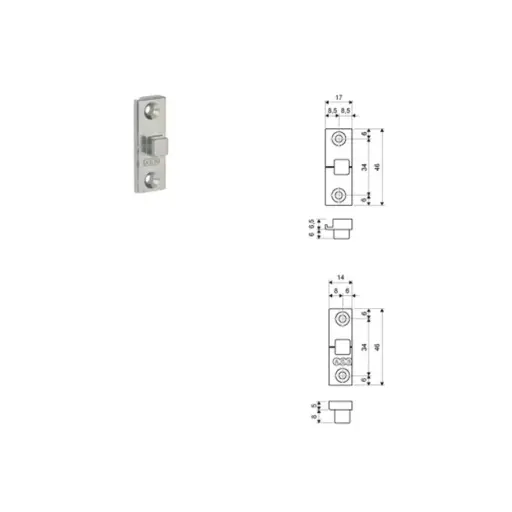 [073972] AGB A48010DT03 Incontro DSS Artech per Finestra in Alluminio Profilo Camera Europea Asse 9mm