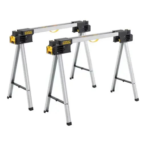 [074211] Stanley FMST1-75763 Coppia Cavalletti Richiudibili in Singolo Pezzo Trasportabile in Metallo FatMax Carico 900Kg