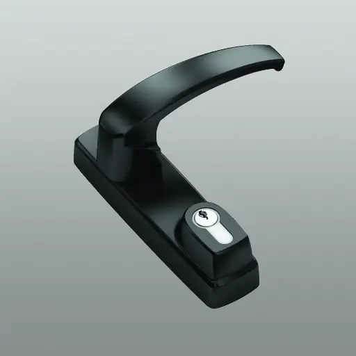 [074579] Savio 6010.875 Comando Esterno Maniglia in Folle per Antipanico Brunelleschi e Juvarra con Cilindro Europeo di Sicurezza Finitura Nero Antibatterico