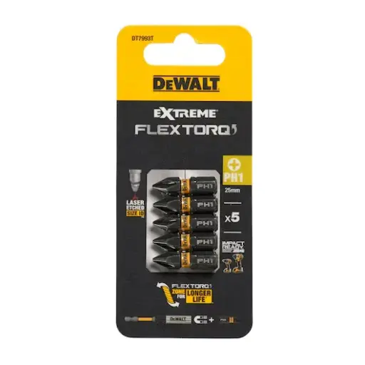 [075564] DeWalt DT7993T-QZ Blister 5 Inserti Impact Torsion Philips PH1 da 25mm