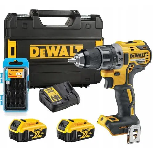 [076161] DeWalt DCD791P2-QW Trapano Avvitatore Kit Valigia + 2 Batterie + Caricabatterie + Inserti Motore Brushless Autoserrante 460W