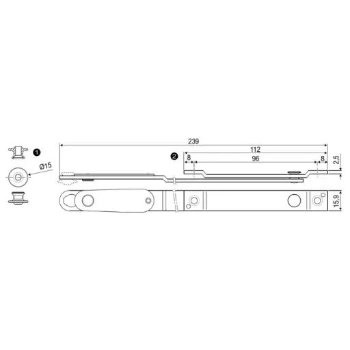 [076292] AGB A401580003 Forbice per Vasistas Tesi e Artech con Piastrina di Sicurezza per Sganciamento Anta