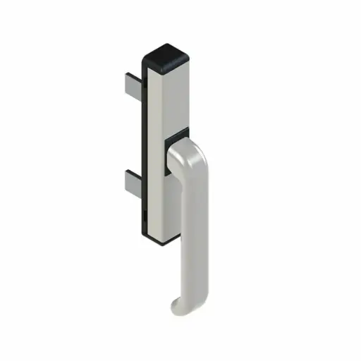 [077705] Giesse 01056376 Cremonese Coupè per Serramento Apertura Esterna Impugnatura Ridotta Rotazione 120 Gradi Alluminio Finitura Silver