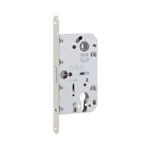 [077800] AGB B061035034 Serratura Polaris 2XT Yale Incasso per Porta da Interni Entrata 50mm Interasse 85mm Bordo Tondo 196x18mm Acciaio Finitura Cromato Opaco