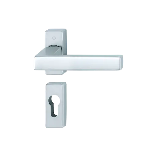 [077934] Hoppe 10733005 Grt. con rosetta Toulon 1737/844P/844PS F1 alluminio aspetto argento 