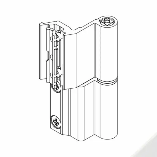 [077976] GIESSE 00128411U Cerniera Flash Base per Finestra Profilo Erre 40 Altezza 93mm Portata 75-85Kg Alluminio Finitura Bianco Opaco