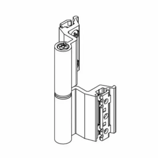 [077977] Giesse 00129411U Cerniera Flash Base per Terza Anta Profilo Erre 40-50 Altezza 93mm Portata 75-85Kg Alluminio Finitura Bianco 9010 Gloss