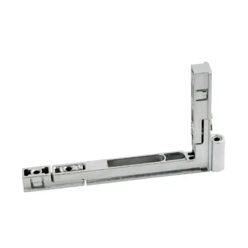 [078130] AGB A529000201 Cerniera Inferiore Artech Plana per Serramento Destra Parte Anta o Terza Anta Canalino 16/12 Interasse 13mm Acciaio Finitura Argento