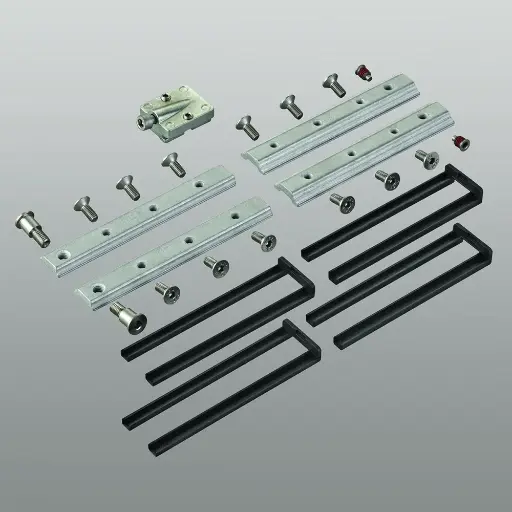 [080180] Savio 1190L.700 Kit Fissaggio per Cerniera 2 Ali Profilo CU Sinistro con Cava Telaio 14-18mm