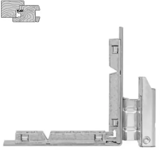 [080285] AGB A509013402 Squadra Angolare Artech Sinistro per Serramenti in Legno Aria 4/12 Interasse 13mm Battuta 18mm