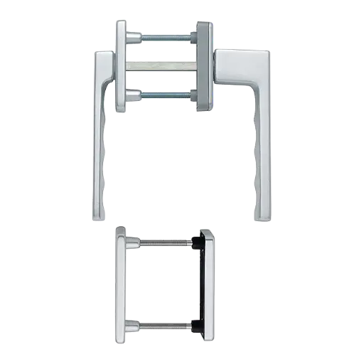 [080494] Hoppe 3937739 Set per porta balcone Toulon 0737KH/51N/U34/0737/51NS/51PNS F1 alluminio aspetto argento 