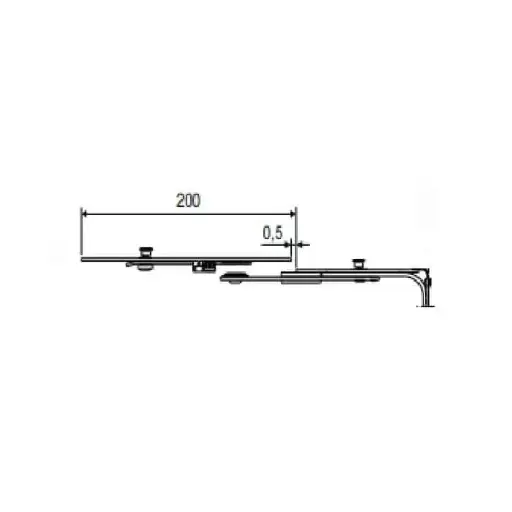 [081792] AGB A504230001 Terminale per Arco Artech per Movimento Angolare per Anta Doppia Lunghezza 200mm
