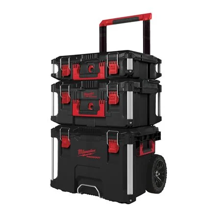 [082755] Milwaukee 4932464244 PackOut Cassette portautensili Modulare Trolley Set 3 Pezzi