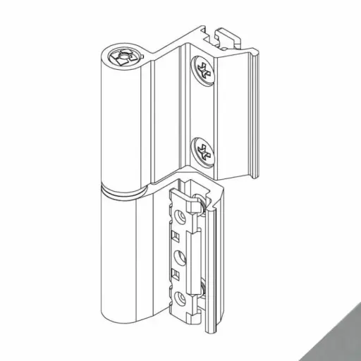 [083094] Giesse 00144376N Cerniera Flash Base per Terza Anta Altezza 93mm Portata 75-85Kg Alluminio Finitura Argento Verniciato