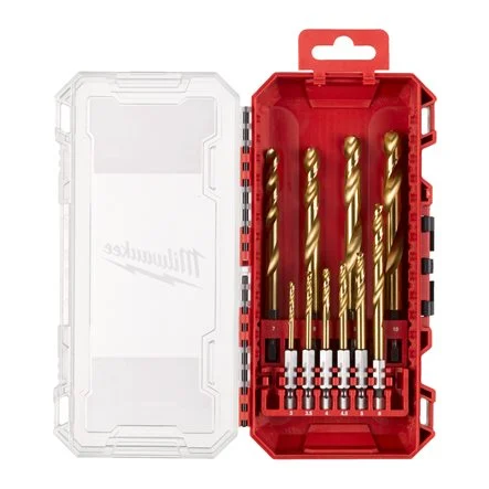 [085214] Milwaukee 4932493865 Set Punte Metallo HSS-G Titanio Shockwave Shockwave Tin Red HEX 10 Pezzi [Ex.48894759]