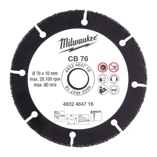 [085897] Milwaukee 4932464716 Disco Multimateriale con Riporto in Carburo per M12 FCOT da 76mm