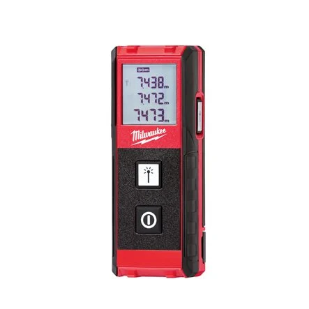 [086089] Milwaukee 4933459276 Distanziometro Laser LDM 30mt con Gancio per Cintura e Batterie