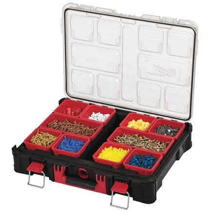 [086689] Milwaukee 4932464082 Organiser PackOut Organizzatore Porta Minuterie a 10 Vaschette Cestini