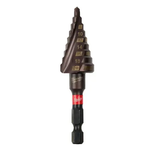 [086921] Milwaukee 48899263 Fresa a Gradino Shockwave Attacco 1/4" Hex ShW da 4 a 20mm 9 Gradini
