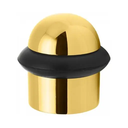 [087042] Colombo 0CD112-OL Fermaporta a Pavimento per Interni Dimensione 38x36mm Gommino Nero Ottone Finitura Oroplus