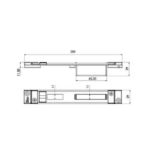 [087254] Iseo 038634 Contropiastra Chiusa Regolabile ISEO per Serratura Centrale Elettrica Meccanica Performa 29x208mm Nero