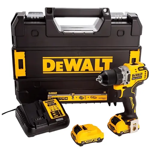 [087376] DeWalt DCD706D2-QW Trapano Avvitatore Percussione XR 12V con 2 Batterie 2Ah + Caricabatterie + Valigia