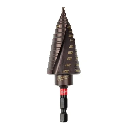 [087622] Milwaukee 48899265 Fresa a Gradino Shockwave Attacco 1/4" Hex ShW da 4 a 30mm 12 Gradini