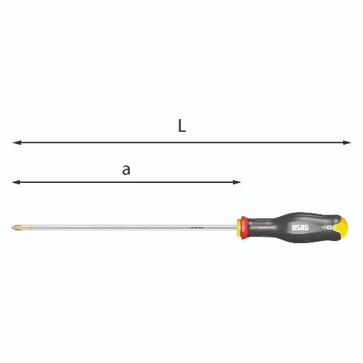[088104] Usag U03240450 324LPH Giravite Cacciavite per Viti con Impronta a Croce Phillips 1x250