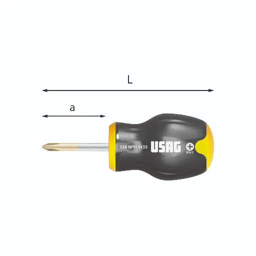 [088107] Usag U03240469 324NPH Giravite Cacciavite per Viti con Impronta a Croce Phillips 2x35mm