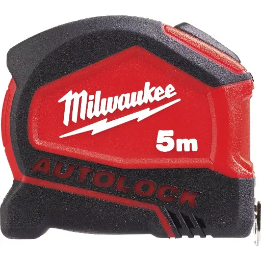 [090476] Milwaukee 4932464663 Flessometro Metro Serie Autolock 5 Metri Larghezza 25mm Telaio Rinforzato